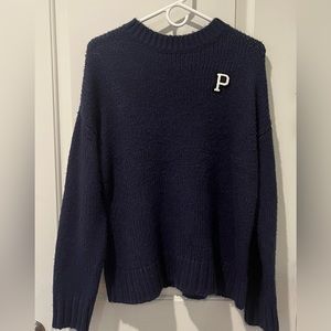 victoria’s secret PINK boyfriend sweater navy oversized